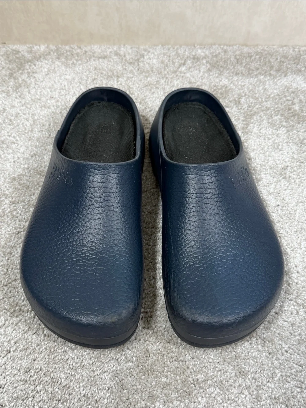 Birkenstock Super-Birki Polyurethane Clogs Shoes Slip On Restaurant in Navy 11